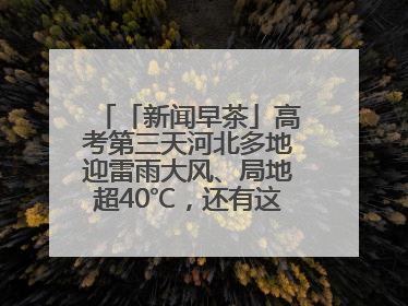 「新闻早茶」高考第三天河北多地迎雷雨大风、局地超40℃，还有这些热点……
