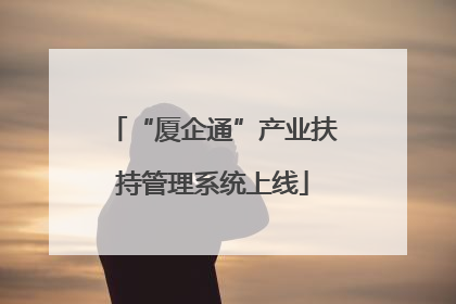 “厦企通”产业扶持管理系统上线