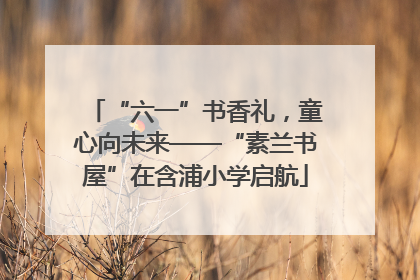 “六一”书香礼，童心向未来——“素兰书屋”在含浦小学启航