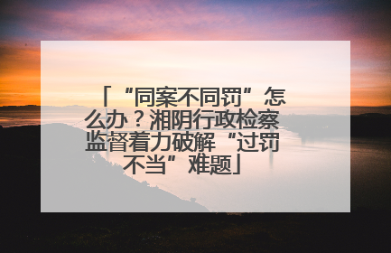 “同案不同罚”怎么办？湘阴行政检察监督着力破解“过罚不当”难题