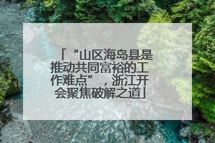 “山区海岛县是推动共同富裕的工作难点”，浙江开会聚焦破解之道