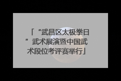 “武昌区太极拳日”武术展演暨中国武术段位考评赛举行