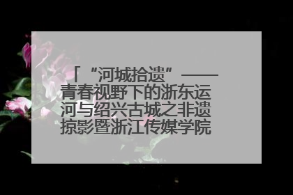 “河城拾遗”——青春视野下的浙东运河与绍兴古城之非遗掠影暨浙江传媒学院小学期来绍