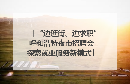 “边逛街、边求职” 呼和浩特夜市招聘会探索就业服务新模式