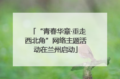 “青春华章·重走西北角”网络主题活动在兰州启动
