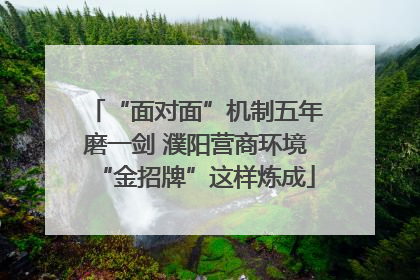 “面对面”机制五年磨一剑 濮阳营商环境“金招牌”这样炼成