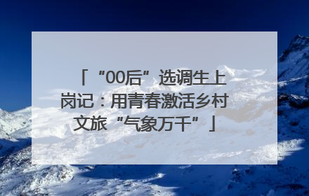 “00后”选调生上岗记：用青春激活乡村文旅“气象万千”