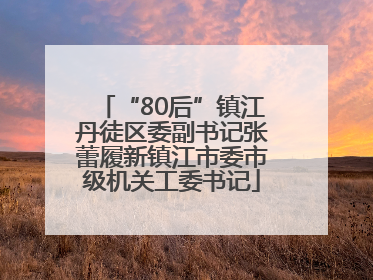 “80后”镇江丹徒区委副书记张蕾履新镇江市委市级机关工委书记