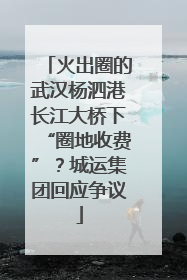 火出圈的武汉杨泗港长江大桥下“圈地收费”？城运集团回应争议
