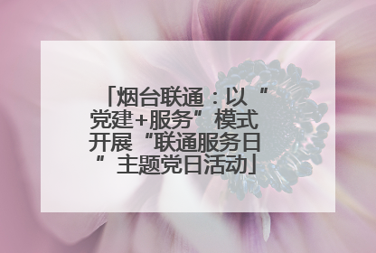 烟台联通：以“党建+服务”模式开展“联通服务日”主题党日活动