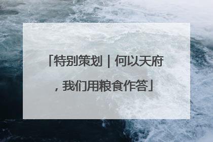 特别策划｜何以天府，我们用粮食作答