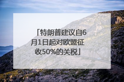 特朗普建议自6月1日起对欧盟征收50%的关税