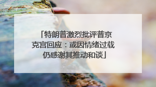 特朗普激烈批评普京 克宫回应：或因情绪过载 仍感谢其推动和谈