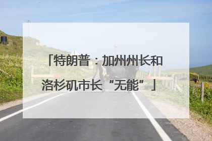 特朗普：加州州长和洛杉矶市长“无能”