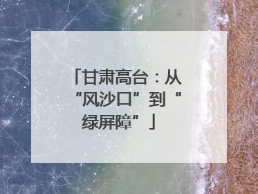 甘肃高台：从“风沙口”到“绿屏障”
