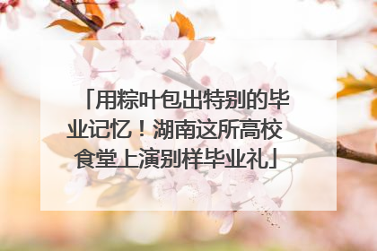用粽叶包出特别的毕业记忆！湖南这所高校食堂上演别样毕业礼