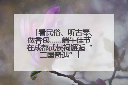 看民俗、听古琴、做香包……端午佳节在成都武侯祠邂逅“三国奇遇”