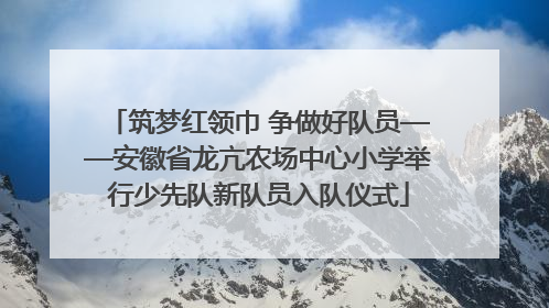 筑梦红领巾 争做好队员——安徽省龙亢农场中心小学举行少先队新队员入队仪式