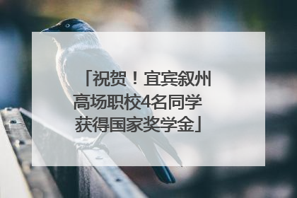 祝贺！宜宾叙州高场职校4名同学获得国家奖学金