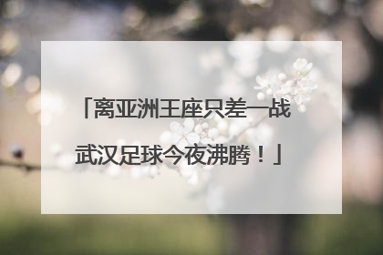 离亚洲王座只差一战 武汉足球今夜沸腾！