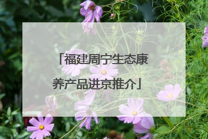 福建周宁生态康养产品进京推介