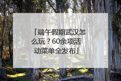 端午假期武汉怎么玩？60余项活动菜单全发布