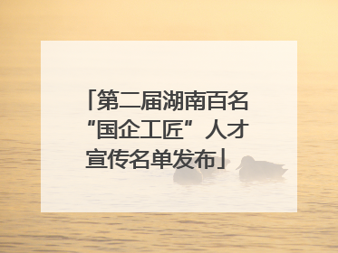 第二届湖南百名“国企工匠”人才宣传名单发布