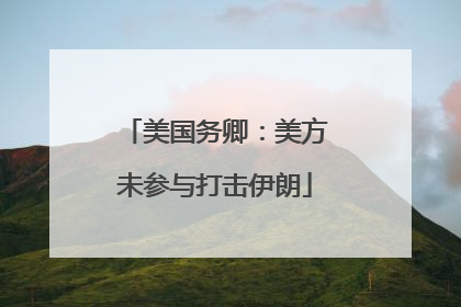 美国务卿：美方未参与打击伊朗