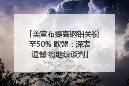 美宣布提高钢铝关税至50% 欧盟：深表遗憾 将继续谈判