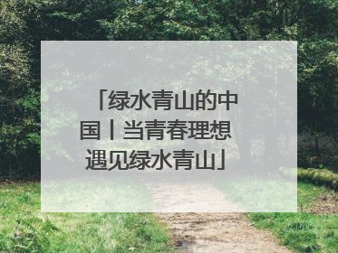 绿水青山的中国丨当青春理想遇见绿水青山