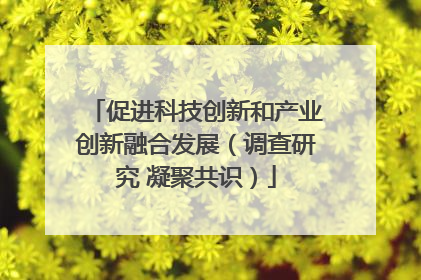 促进科技创新和产业创新融合发展（调查研究 凝聚共识）