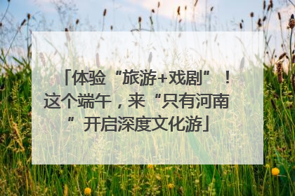 体验“旅游+戏剧”！这个端午，来“只有河南”开启深度文化游