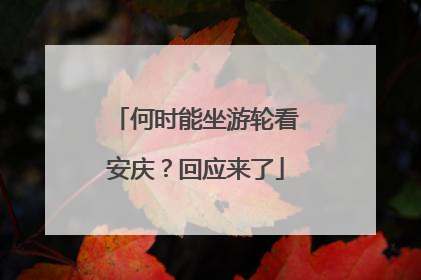 何时能坐游轮看安庆？回应来了