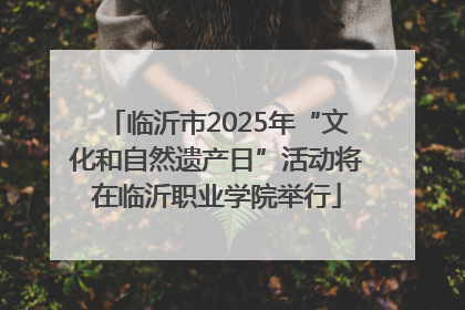 临沂市2025年“文化和自然遗产日”活动将在临沂职业学院举行