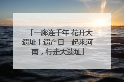 一廊连千年 花开大遗址丨遗产日一起来河南，行走大遗址