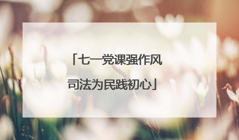 七一党课强作风 司法为民践初心
