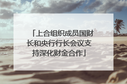 上合组织成员国财长和央行行长会议支持深化财金合作