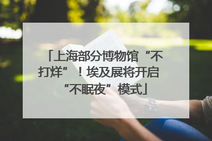 上海部分博物馆“不打烊”！埃及展将开启“不眠夜”模式