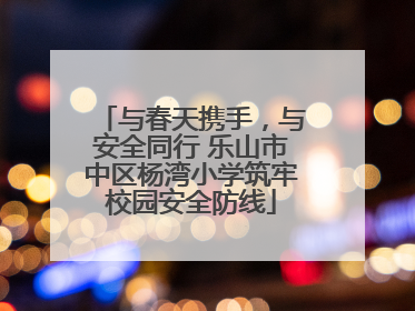 与春天携手，与安全同行 乐山市中区杨湾小学筑牢校园安全防线