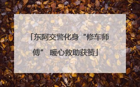 东阿交警化身“修车师傅” 暖心救助获赞
