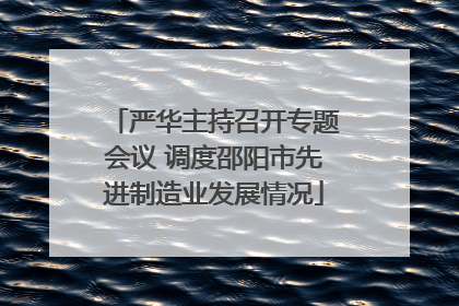 严华主持召开专题会议 调度邵阳市先进制造业发展情况