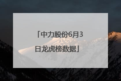中力股份6月3日龙虎榜数据