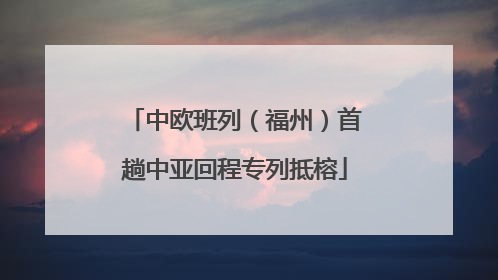 中欧班列（福州）首趟中亚回程专列抵榕