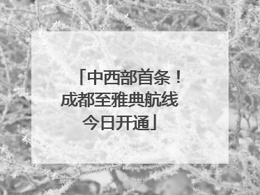中西部首条！成都至雅典航线今日开通