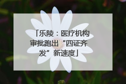 乐陵：医疗机构审批跑出“四证齐发”新速度