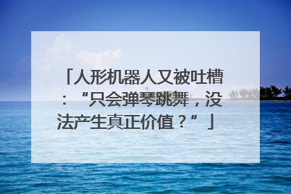人形机器人又被吐槽：“只会弹琴跳舞，没法产生真正价值？”