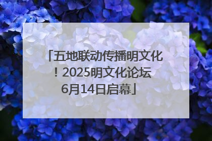 五地联动传播明文化！2025明文化论坛6月14日启幕