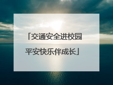 交通安全进校园 平安快乐伴成长