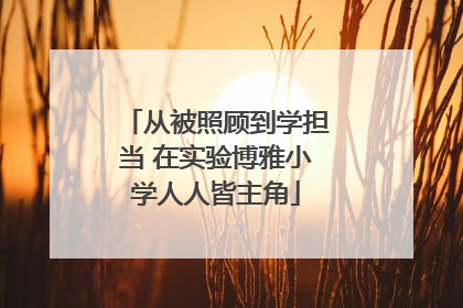从被照顾到学担当 在实验博雅小学人人皆主角