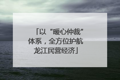以“暖心仲裁”体系，全方位护航龙江民营经济
